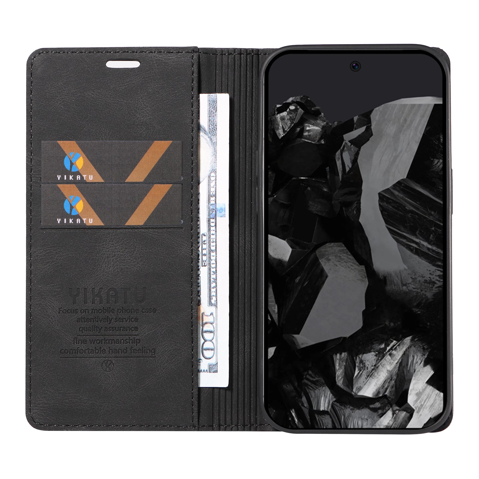 YIKATU YK-005 For Google Pixel 9 Pro Case Skin-touch Leather Card Slots Phone Cover YIKATU YK-005 For Google Pixel 9 Pro Case Skin-touch Leather Card Slots Phone Cover